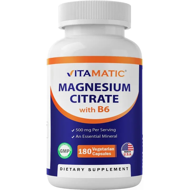 Suplemento Vitamatic Citrato de Magnésio 500 mg 180 cápsulas