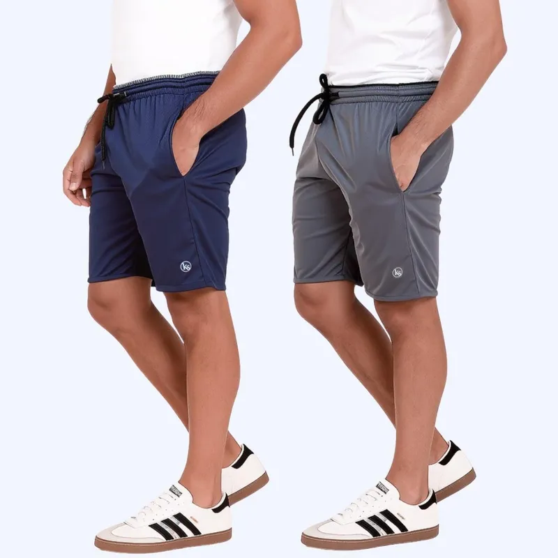 KIT 2 Bermuda Dry Treino Academia Short Masculino Esporte Bolsos Laterais