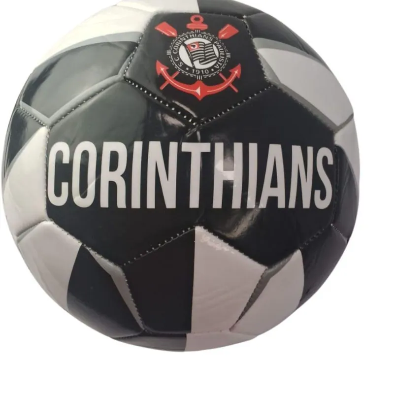 Bola Oficial Campo Corinthians Preta Licenciada Costurada