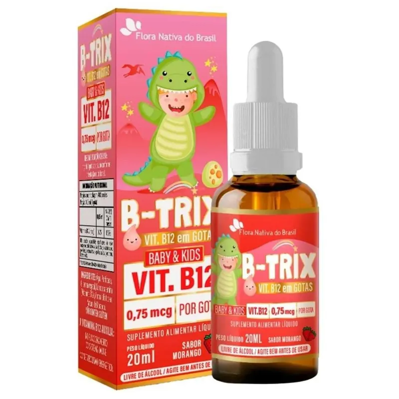B-trix (vitamina B12 Infantil) 20ml Sabor Morango - Flora Nativa do Brasil