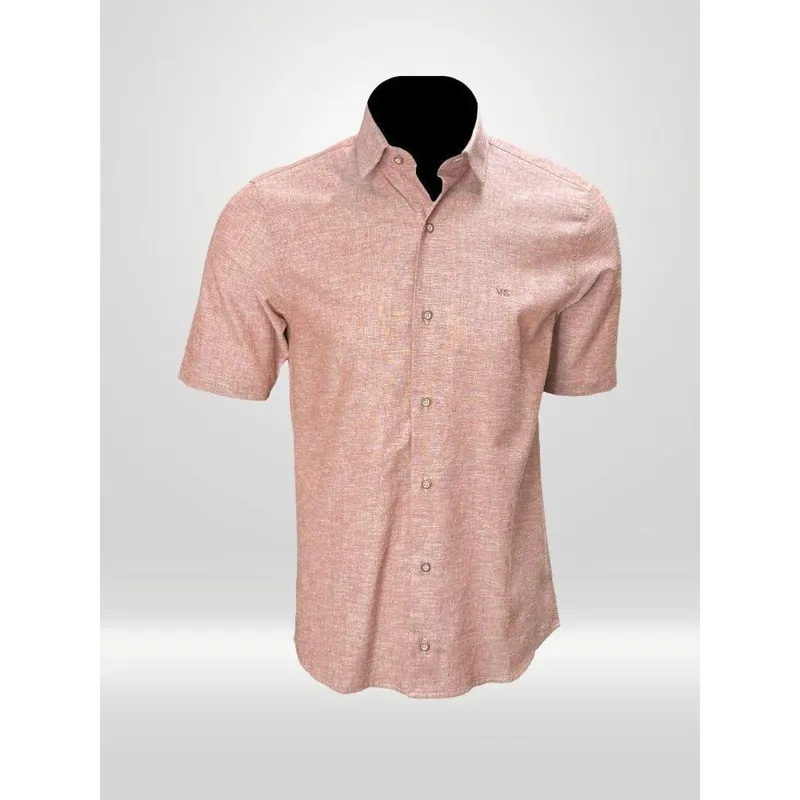 Camisa Manga Curta Masculina Linho Goiaba
