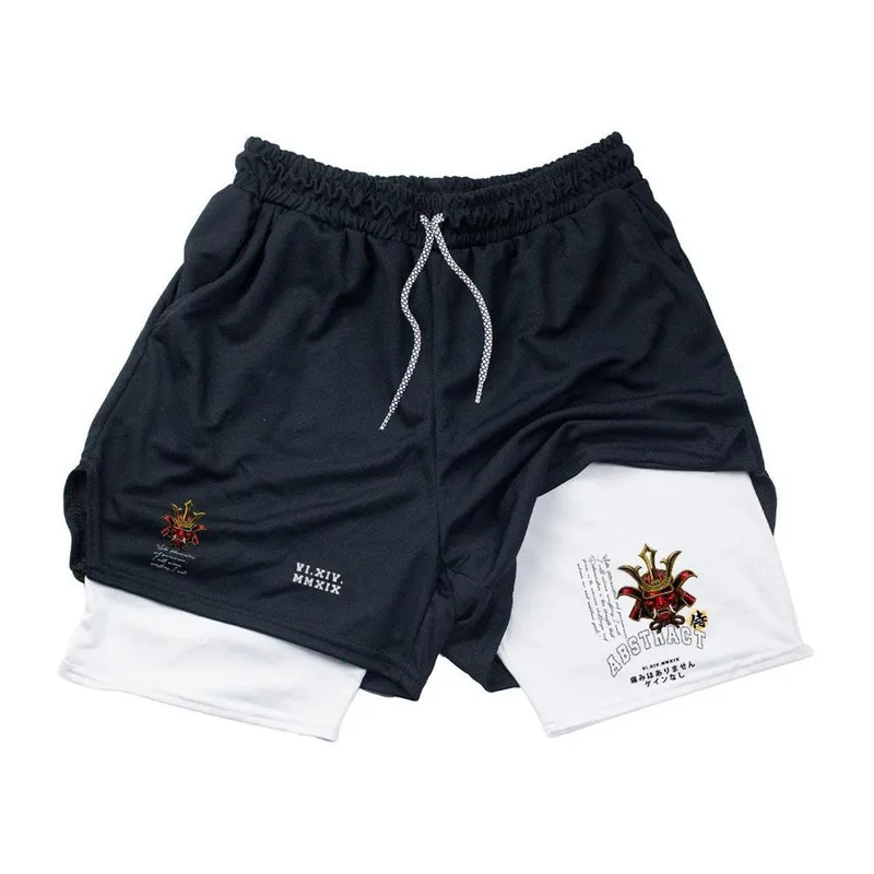 Short Academia Treino Fitness‎ Japan Samurai Tokyo Style Abstract
