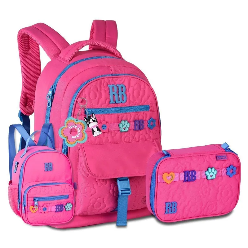 Mochila Lancheira e Estojo Rebecca Bonbon Kit Moderno Feminino