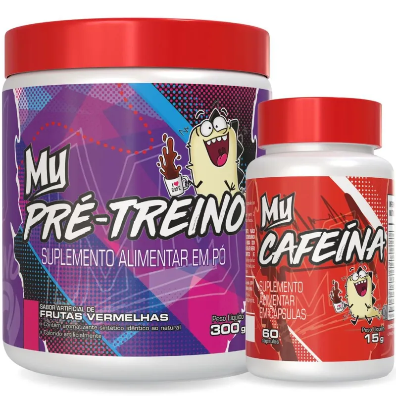 Kit Pré Treino 300g Frutas Vermelhas e Cafeí­na 60 Cápsulas – My Suplementos Funny