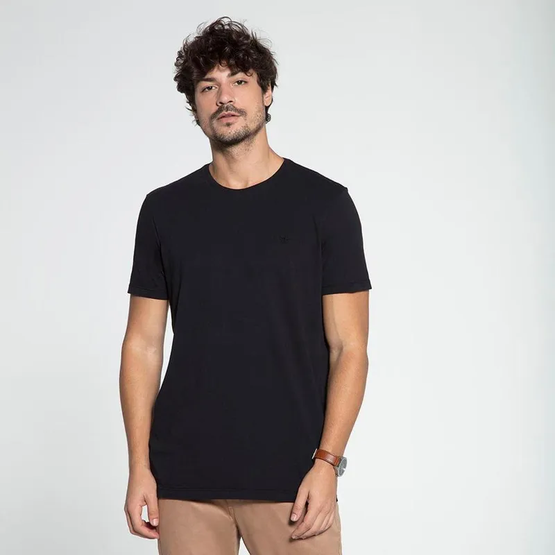 Camiseta Masculina Básica Docthos Easy Meia Malha Tinturada Slim 038 PETROLEO EG