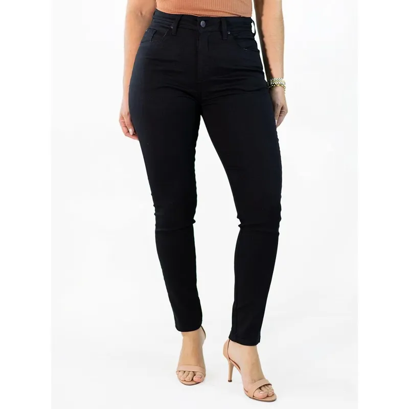 Calça Feminina Skinny Sarja Black Cetim Cintura Alta Anticorpus