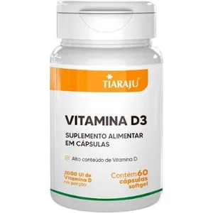 Vitamina D3 2000UI 60 Cápsulas Softgel Tiaraju Imunidade