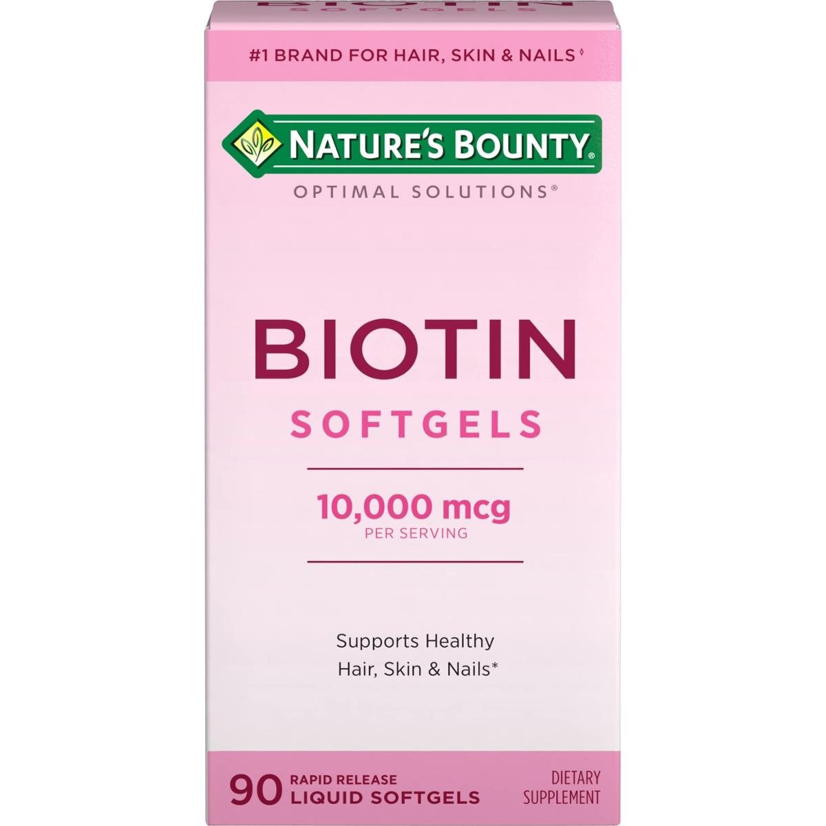 Suplemento Nature'S Bounty Biotina 10000Mcg Para Cabelos 90 G