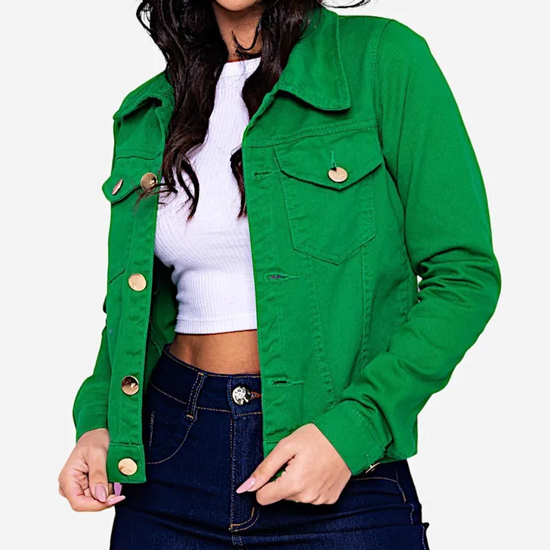 Jaqueta Feminina Verde e Colorida | Jeans | Brim | Denim