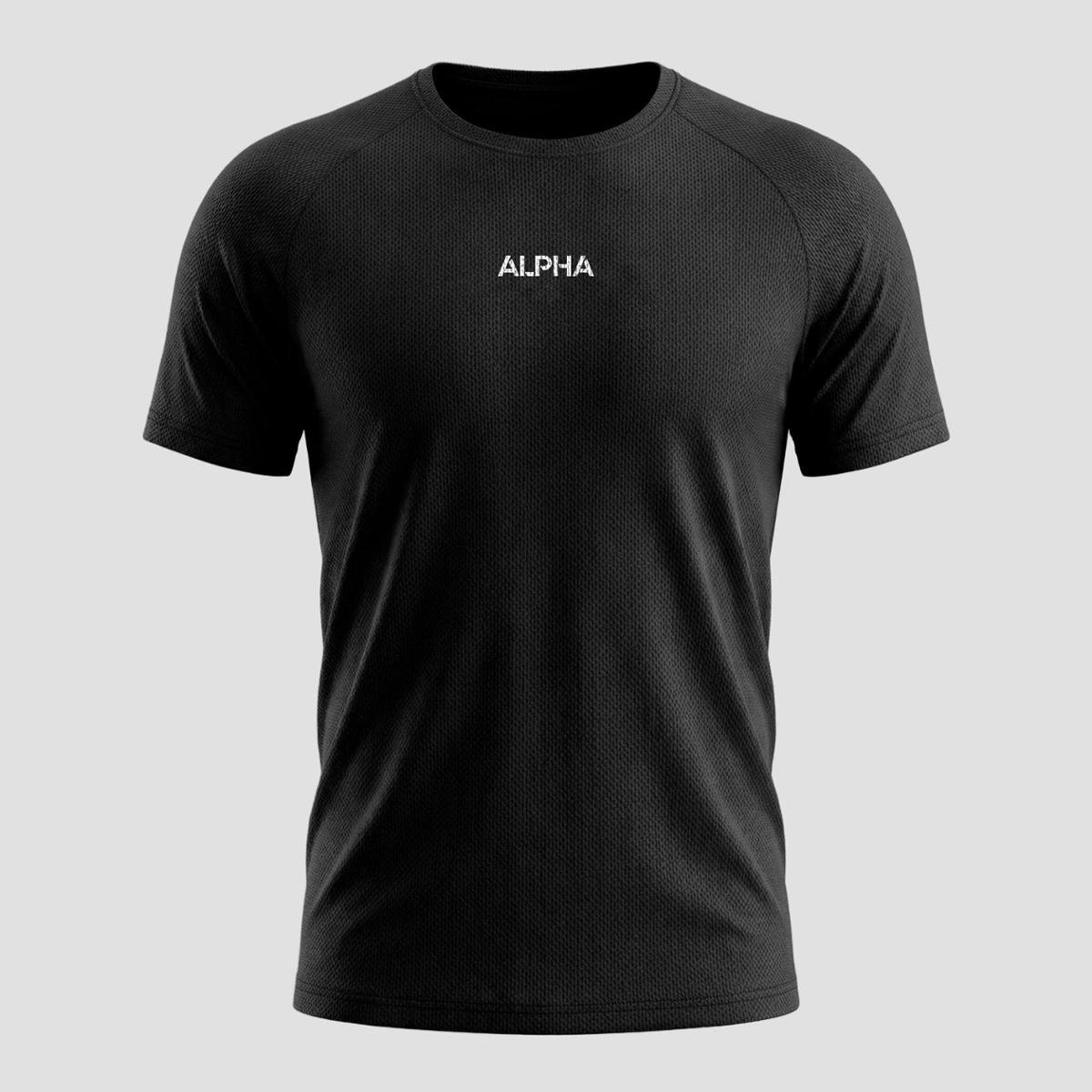 Camiseta Masculina Dry Esportiva Essential Preto Alpha