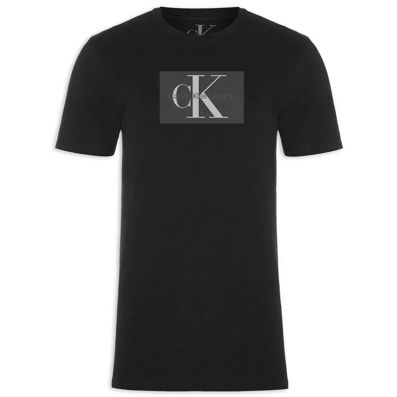 Camiseta Calvin Klein Jeans Issue Logo Grey Block Preta