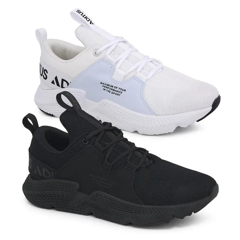 Kit 2 Pares de Tênis Wave Esportivo Caminhada Corrida Performance Off-White