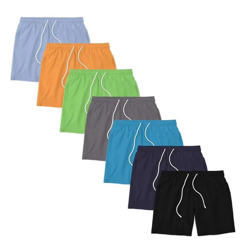 Kit 7 Shorts Masculino Liso Básico Bermuda Tactel Água Praia Treino Academia Corrida
