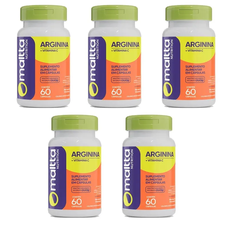 Kit 5 Arginina + Vitamina C 5x60 cápsulas Maltta