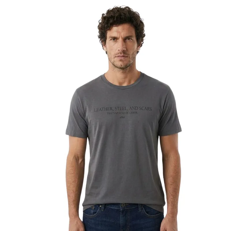 Camiseta Ellus Cotton Leather Steel Basic