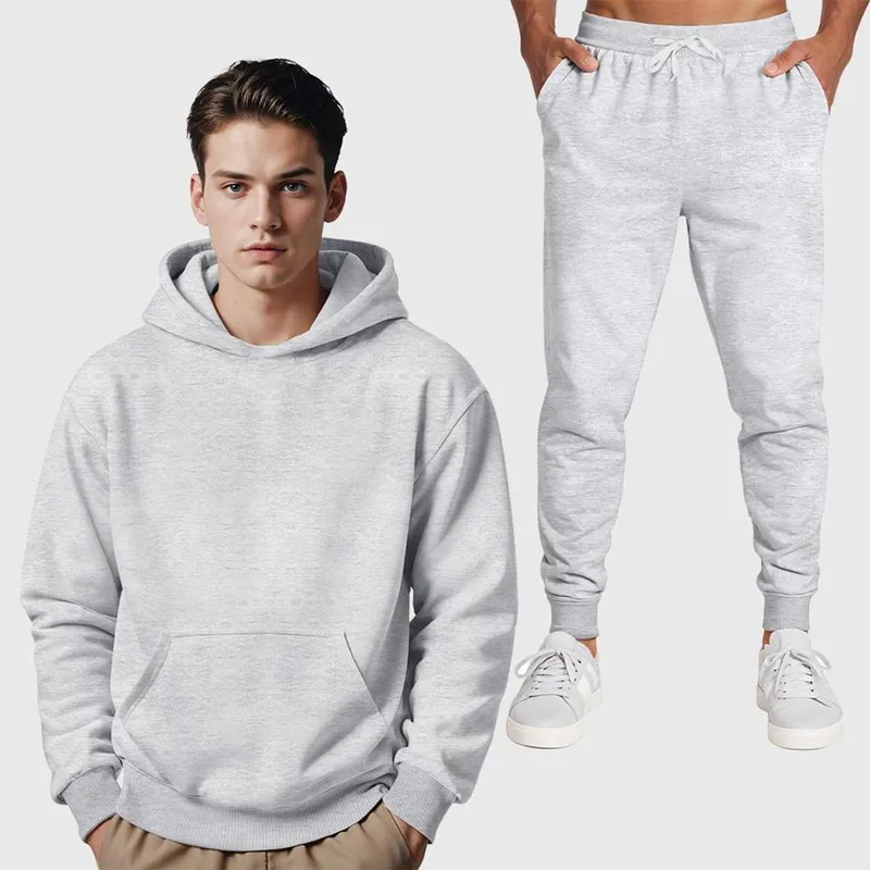 Conjunto Blusa Moletom Canguru + Calça Masculina Lisa