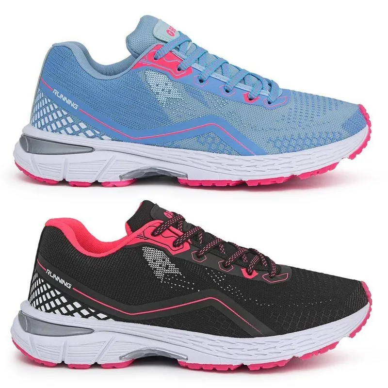 Kit 2 Pares Tênis Feminino Academia Caminhada Gel Confortável