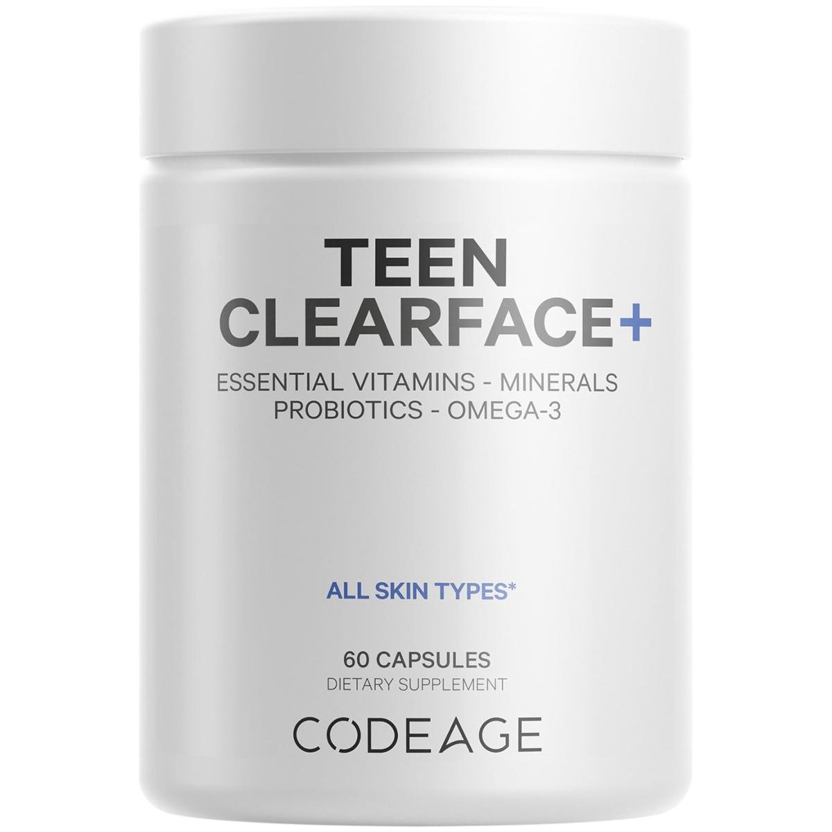 Suplemento Codeage Teen Clearface Adolescent 60 cápsulas