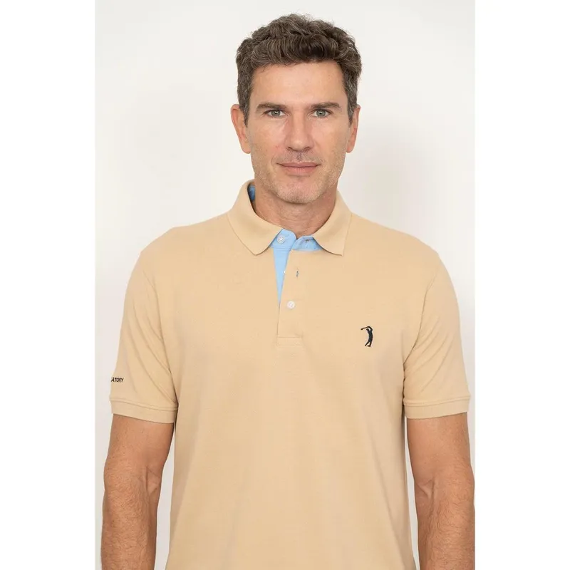 Camisa Polo Bege Safari Lisa Aleatory