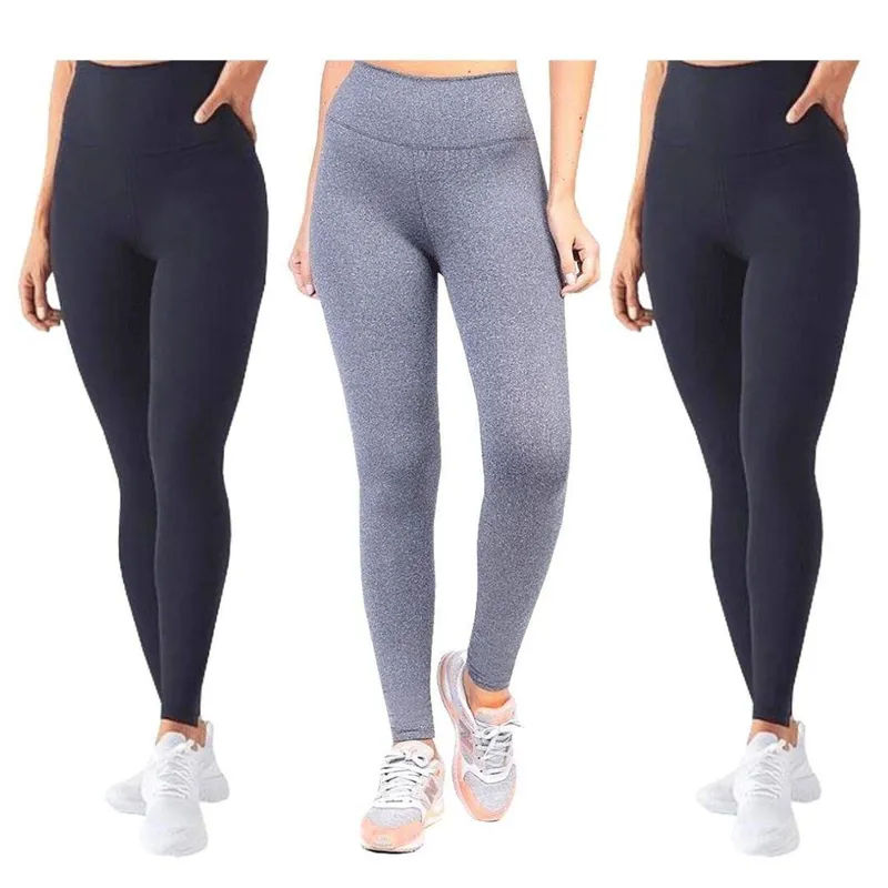 Kit 3 Calça Legging Academia Caminhada Feminina Lisa Sem Transparência Levanta Bubum Moda fitness