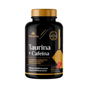 Suplemento Taurina + Cafeína - 60 Cápsulas - Natusday Premium