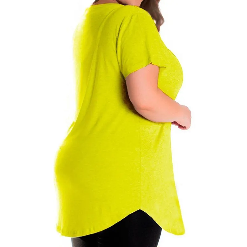 Camiseta Longline Plus Size Feminina Leve Blusa Tapa Bumbum Academia Cor:;Tamanho:G3;Gênero:Feminino