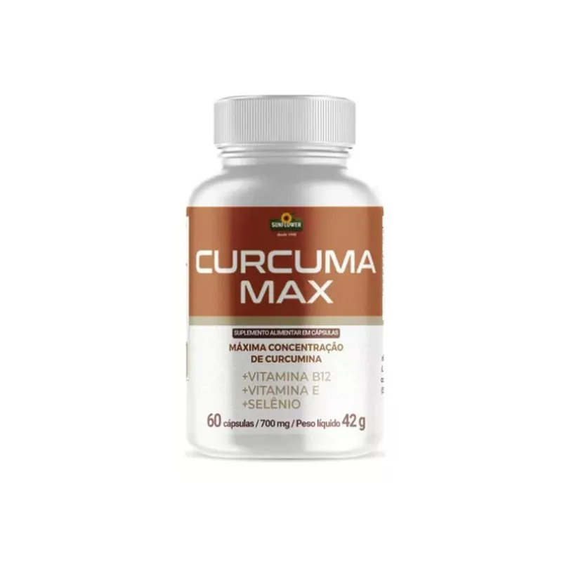 Cúrcuma + Vitamina B12+ Vitamina E e Selênio 700 mg 60 cps Sunflower