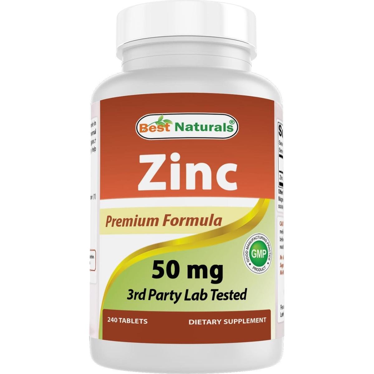 Suplemento de zinco Best Naturals Gluconato de zinco 50 mg 240 comprimidos