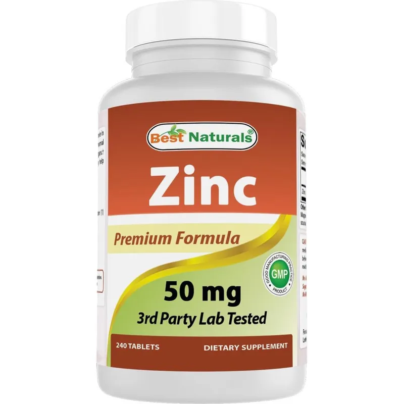 Suplemento de zinco Best Naturals Gluconato de zinco 50 mg 240 comprimidos