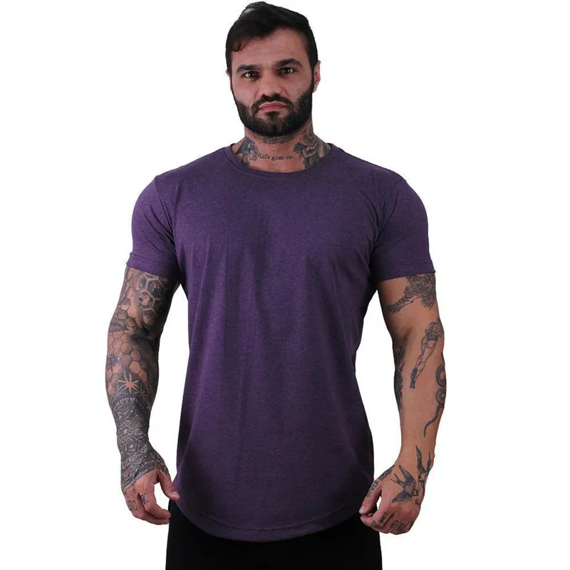 Camiseta Longline Manga Curta MXD Ftiness Sem Estampa com Cores Casuais e Básicas da Moda