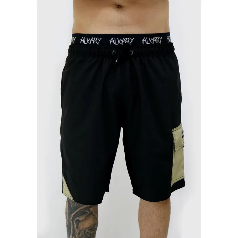 Shorts Elástico Alkary Cargo e Bege