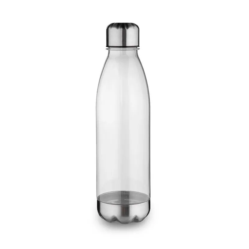 Garrafa Squeeze 700ml de Plástico C/ Tampa e Base de Metal