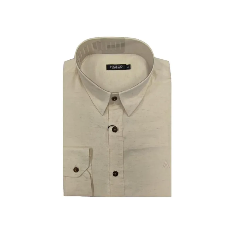 Camisa Linho Manga Longa Bege Tam. M