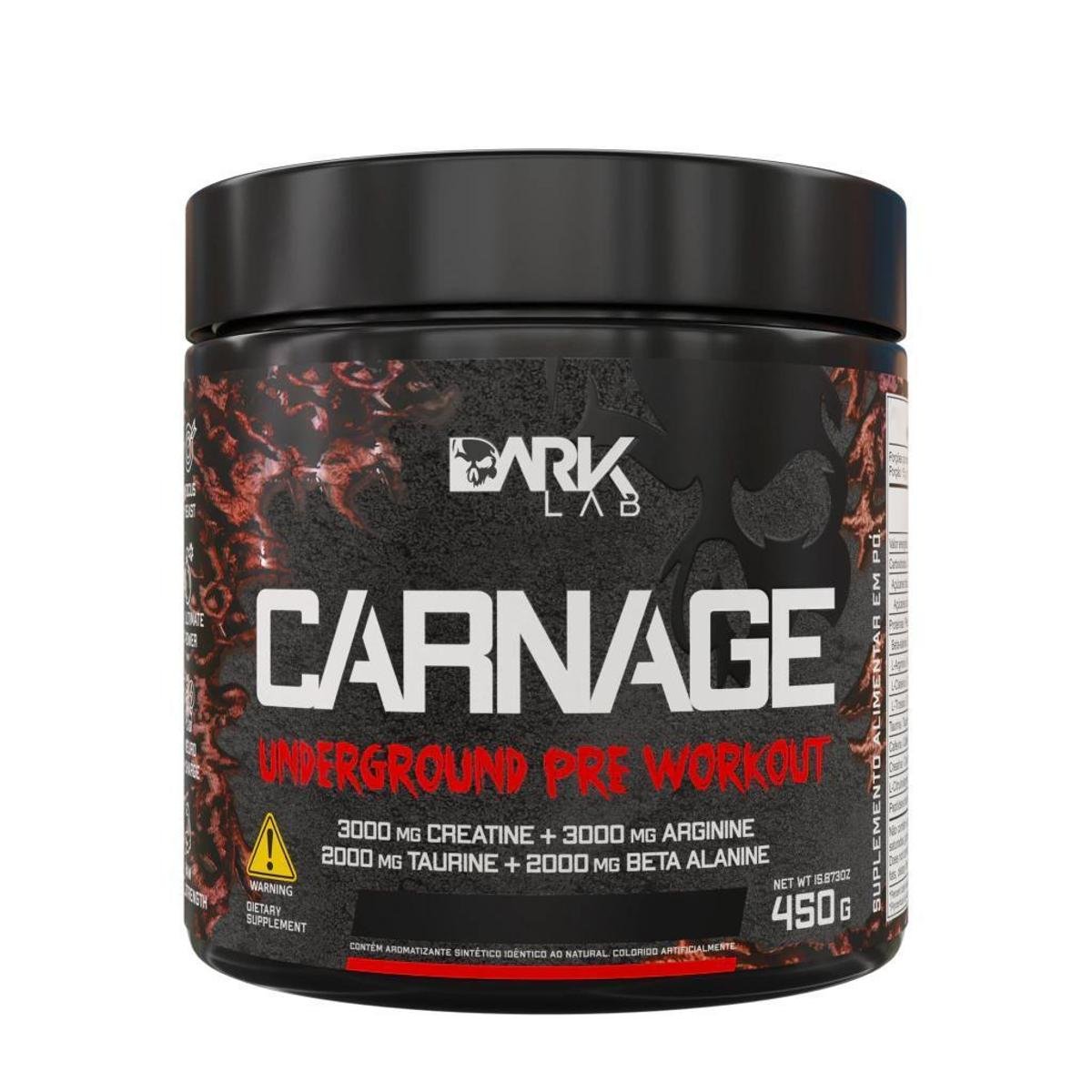 PréTreino Carnage Underground Pre Workout 450g Dark Lab