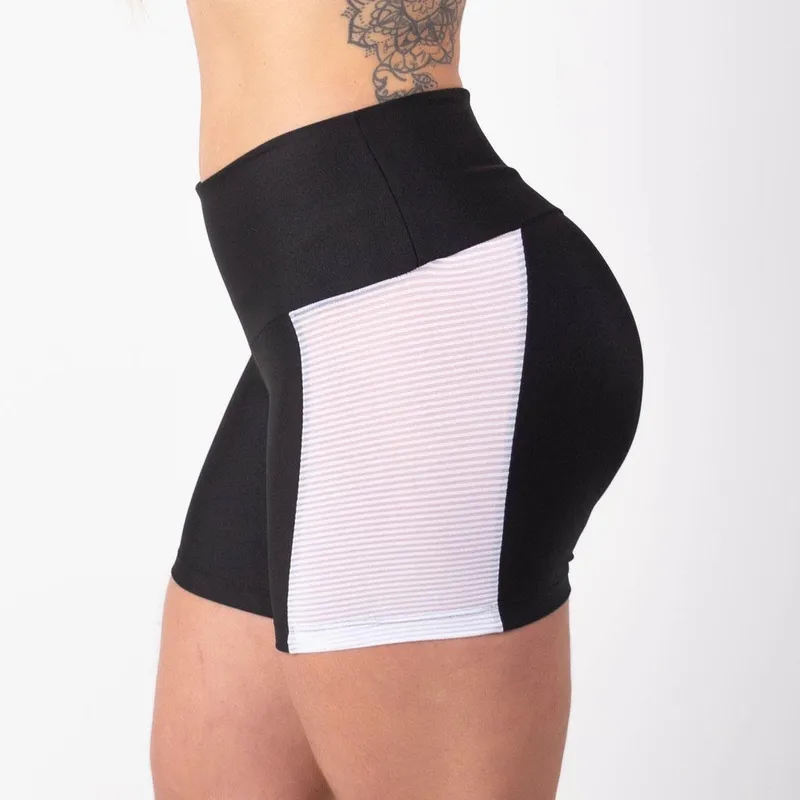 Short Fitness com Recortes em Tela nas Laterais - Fitmoda