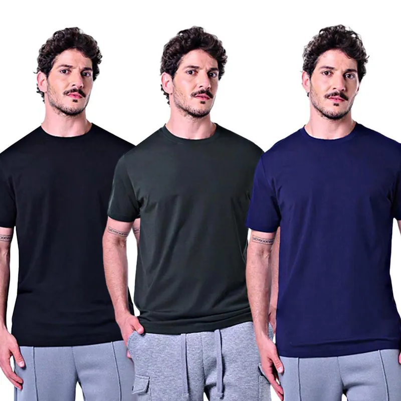 Kit 3 Camisetas Masculinas Básicas