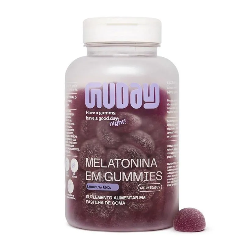Melatonina Guday Gummies Uva Roxa Suplemento 60 Gomas
