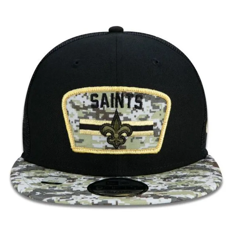 BONÉ NEW ERA 950 NEW ORLEANS SAINTS SALUTE TO SERVICE NFP22BON267 PRETO VERDE CAMO