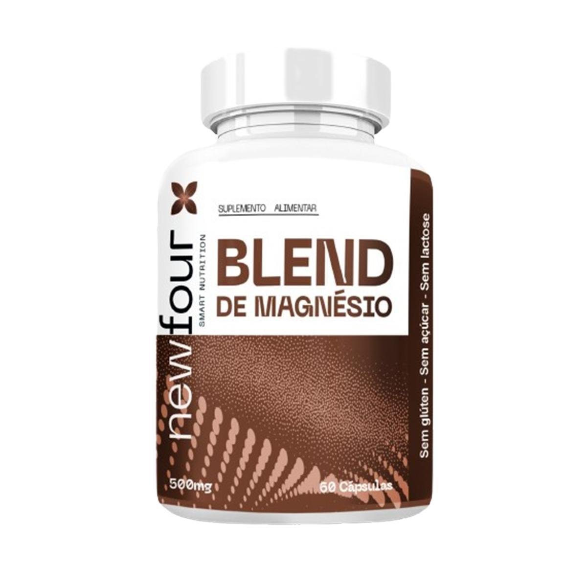 Blend de Magnésio - Treonato + Quelato + Malato 60 Cápsulas 500mg - New Four