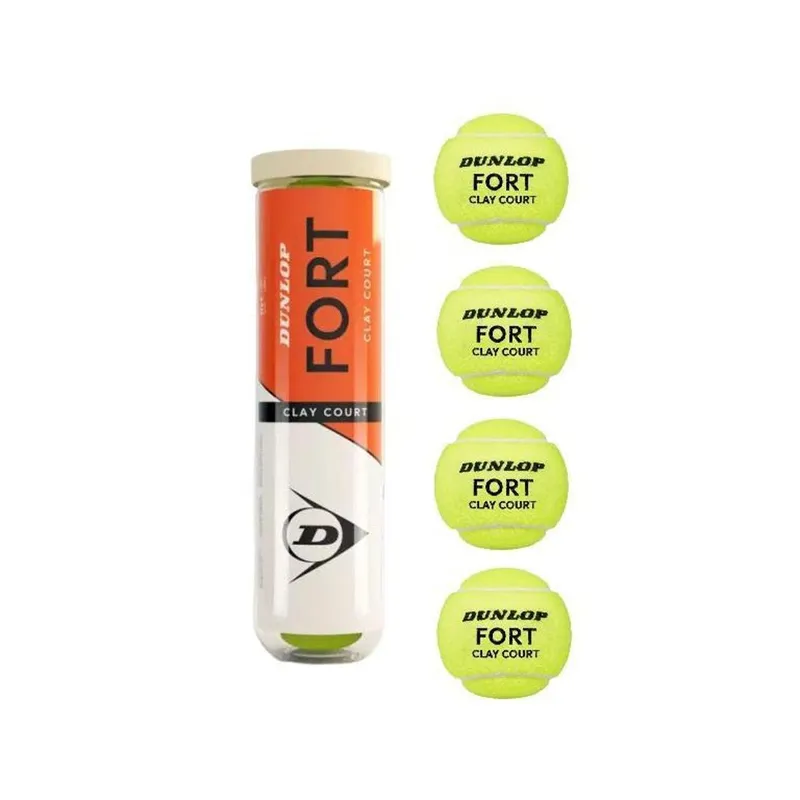 Bola de Tênis Dunlop Fort Clay Court - Tubo com 4 Bolas