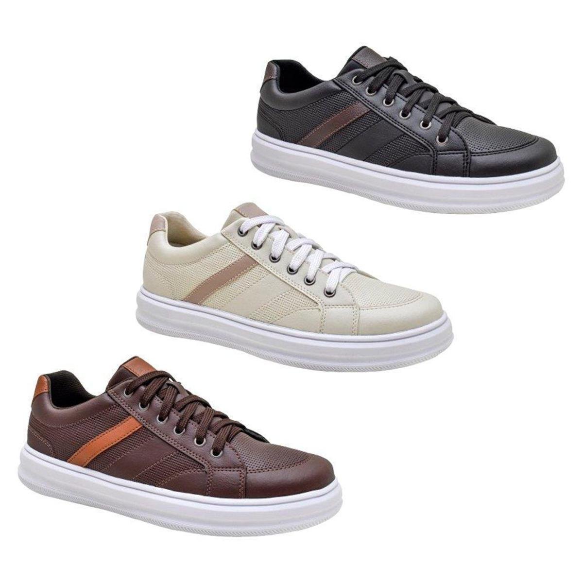 KIT 3 Pares - Tenis Casual Max Ideal Para o Dia a Dia