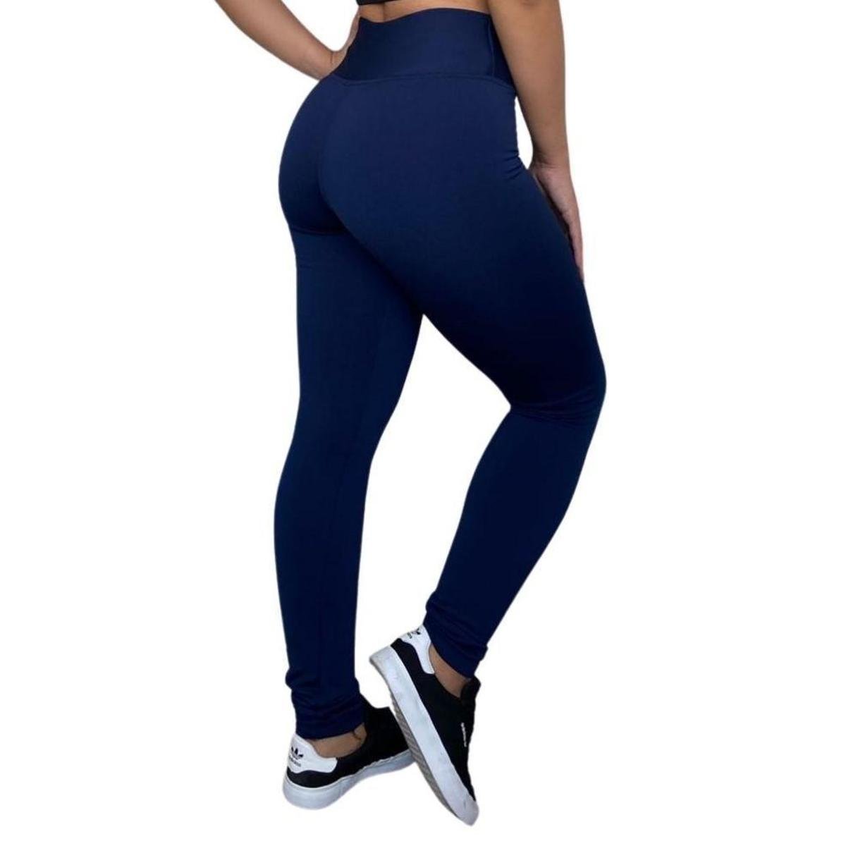 Calça Legging Flanelada / Forrada Cintura Alta Para Inverno