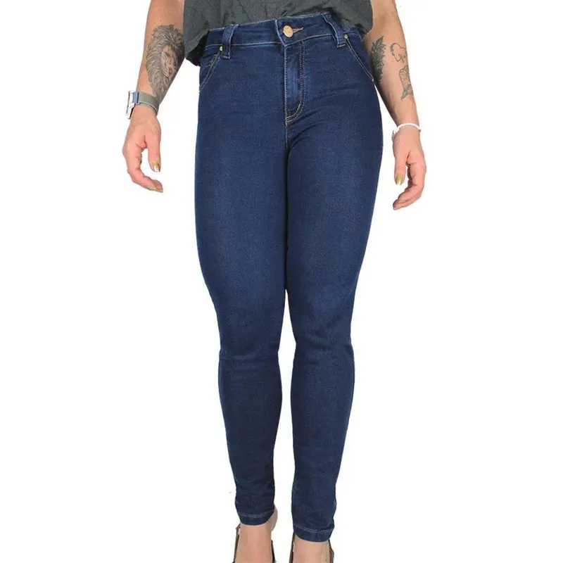 Calça Jeans Feminina Moletom Skinny Cintura Alta 38 ao 56