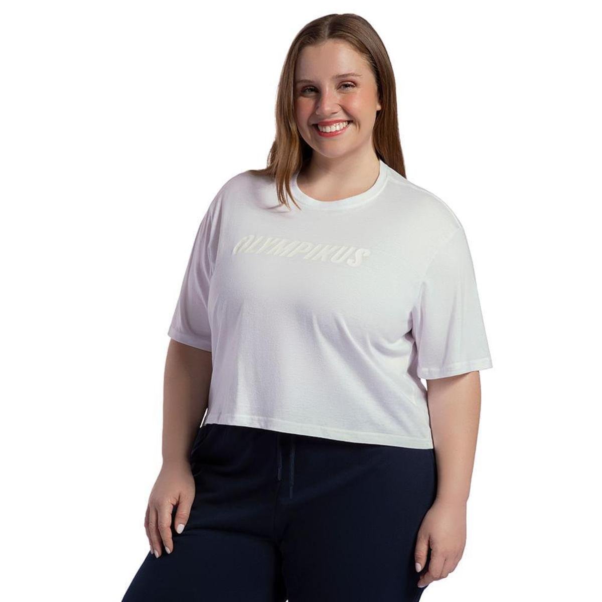 Camiseta Box Olympikus Feminina Plus Size G1 Branco