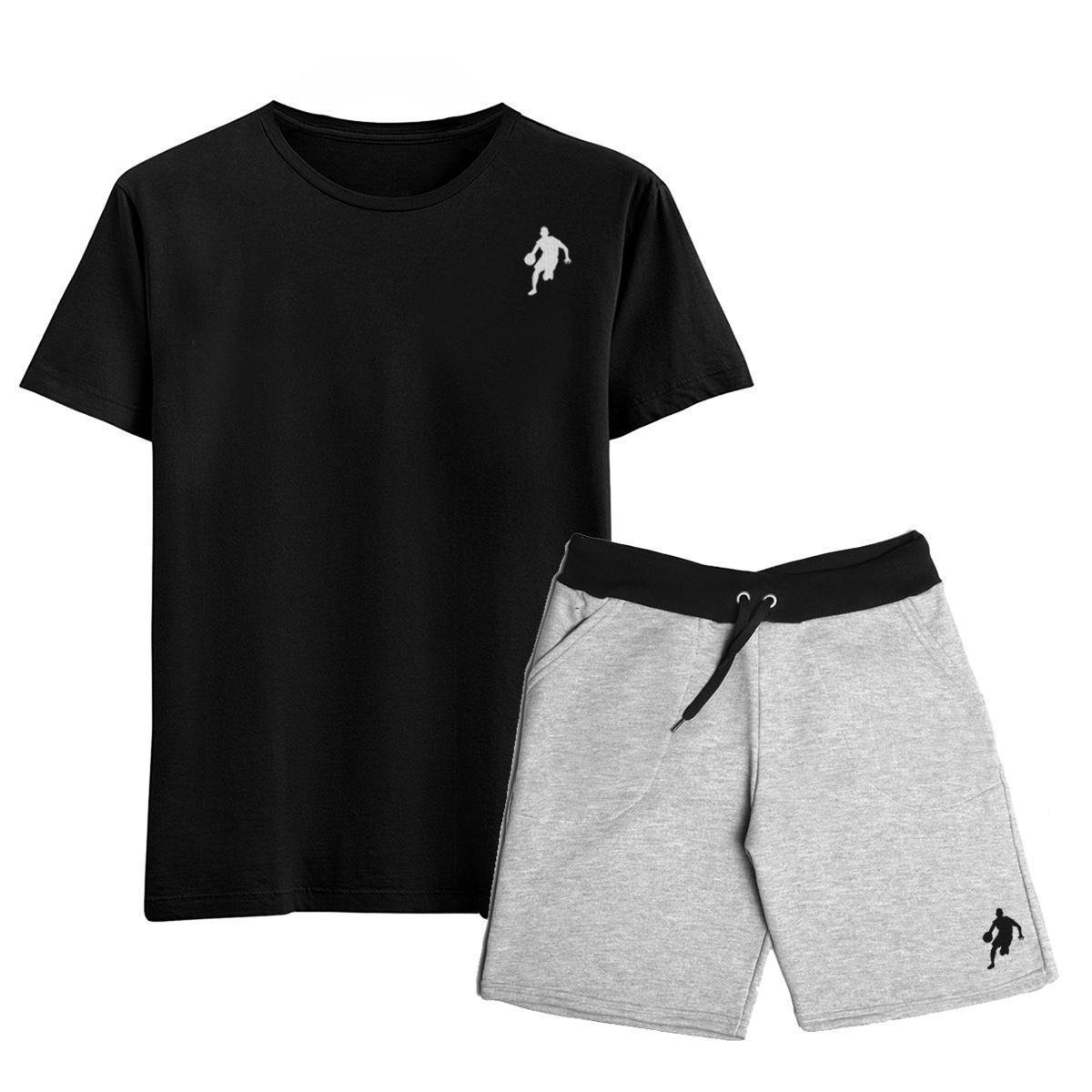 Kit Camiseta e Bermuda Moletom Dibre Plus Size Conjunto Masculino