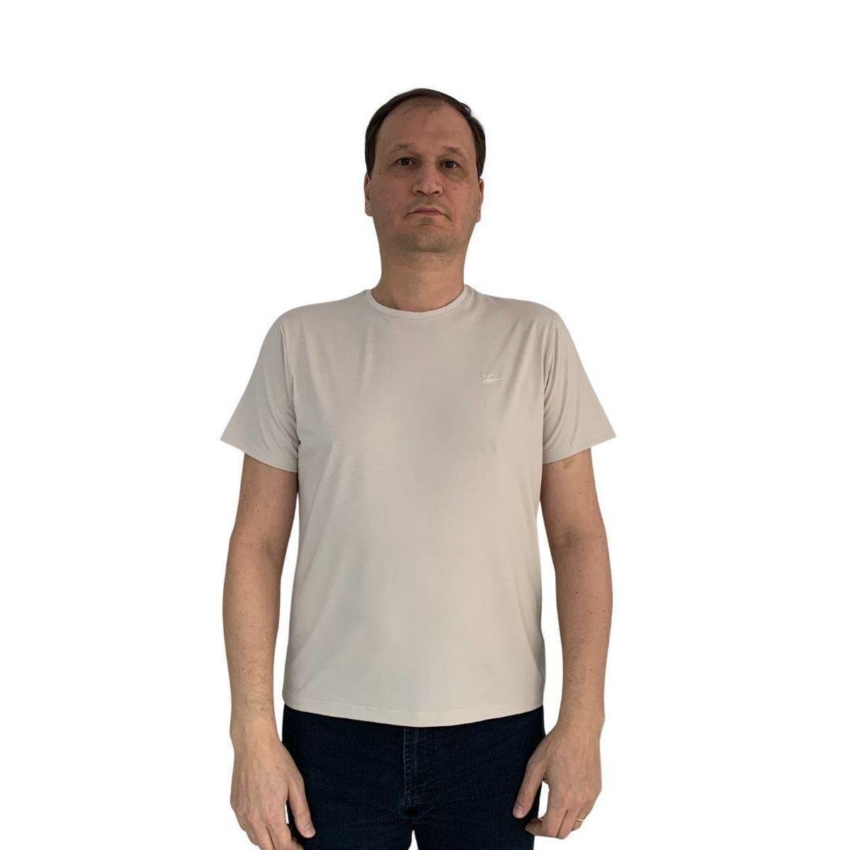 Camiseta Sallo Slim Manga Curta Bege 1157 - Bege P
