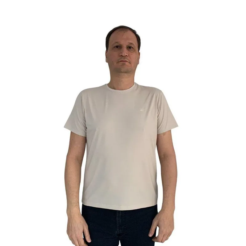 Camiseta Sallo Slim Manga Curta Bege 1157 - Bege P