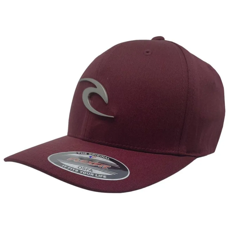BONÉ RIP CURL WAVE ICON METAL LOGO FLEXF - BURGUNDY - UNICO