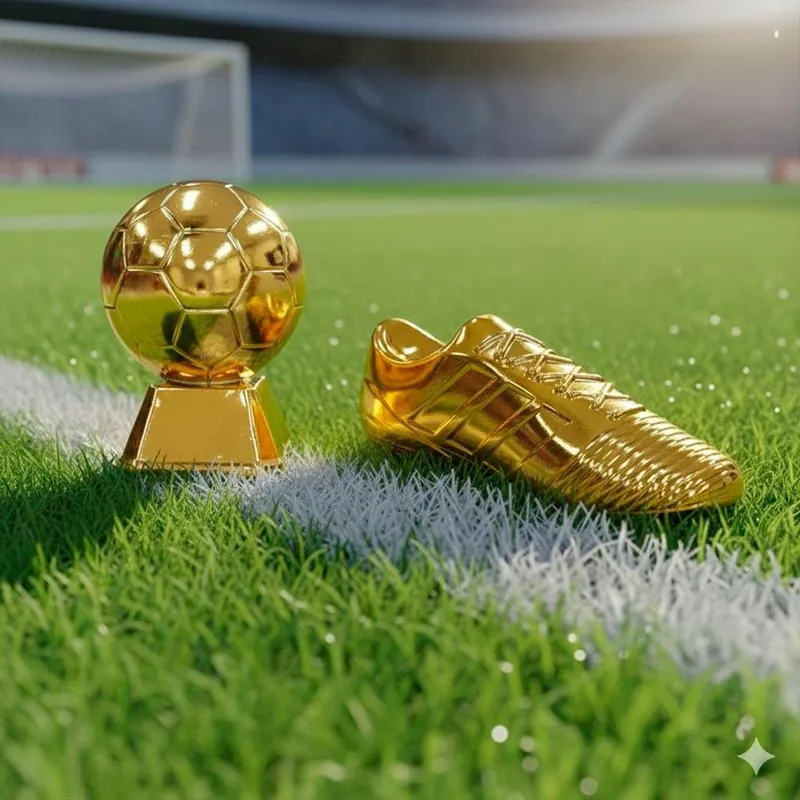 Troféu Chuteira Bola Copa Premiação Festa Decoração Futebol Cor Kit Dourado