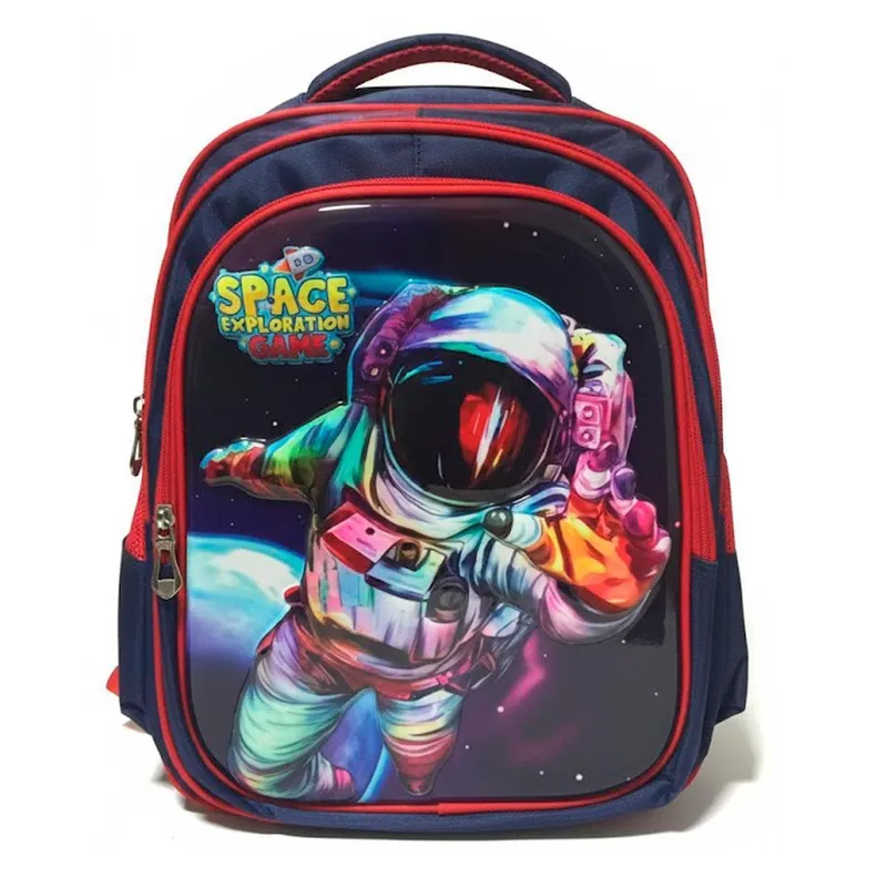 Mochila Bolsa Escolar Menino Infantil Space Grande Reforçada 3D com Relevo